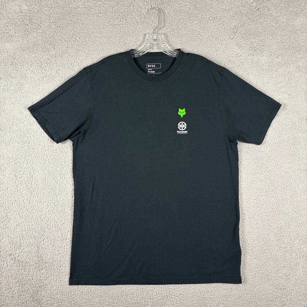 Fox Racing Kawasaki T-Shirt Men’s XL Black Double Sided Motocross Motorsports